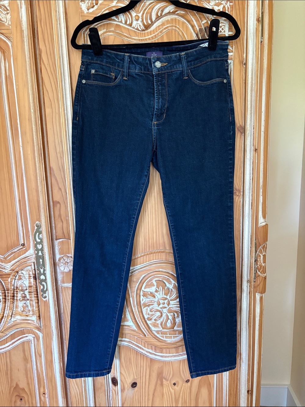 NYDJ Dark Indigo Slim Straight Jeans 10 petite